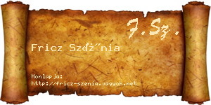 Fricz Szénia névjegykártya