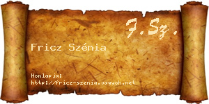 Fricz Szénia névjegykártya